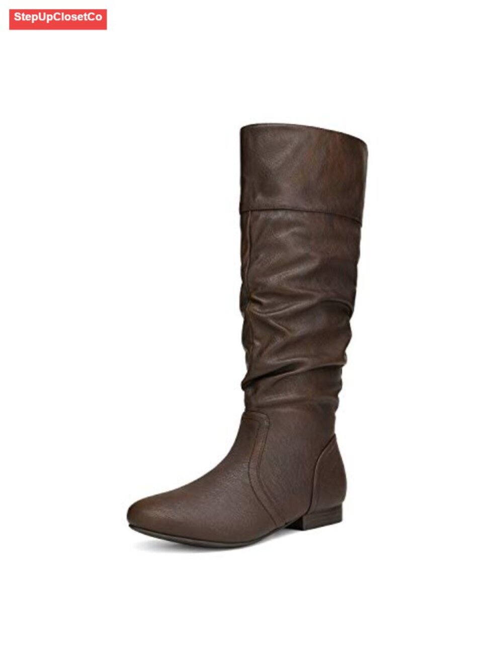 Women's Knee High Slouchy Ruched Boots Faux Fur Lined Zip Winter